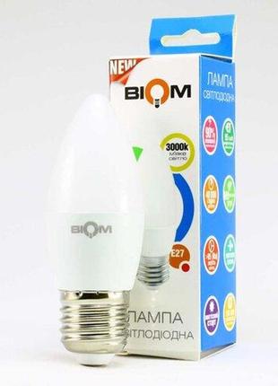 Светодиодная лампа biom bt-547 c37 4w e27 3000к матовая3 фото