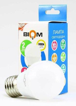 Светодиодная лампа biom bt-563 g45 7w e27 3000к матовая3 фото