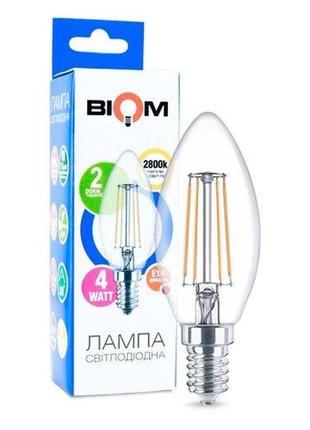 Світлодіодна лампа biom fl-305 c37 4w e14 2800k