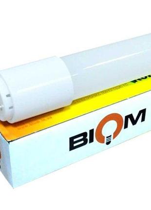 Светодиодная лампа biom t8-gl-600-9w nw 4200к g13 стекло матовое1 фото