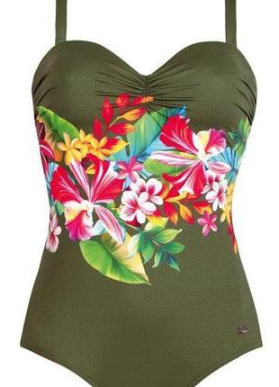 Цельный купальник большого размера self 8030 k19 болотный 50h/i