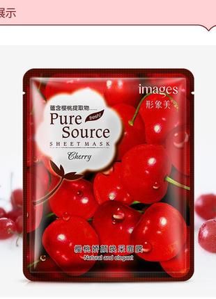 Маска-салфетка для лица с вишней увлажняющая image pure source cherry (40г)
