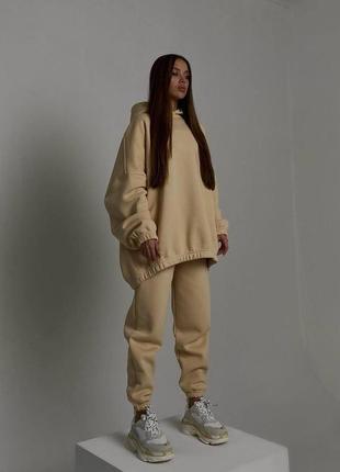 Спортивний костюм oversize триника на флісі 2 кольори зима