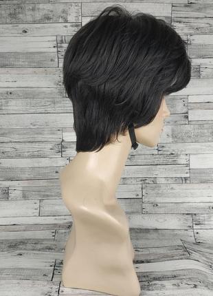Парик черно-коричневый брюнет короткий короткая стрижка женский для женщин для...