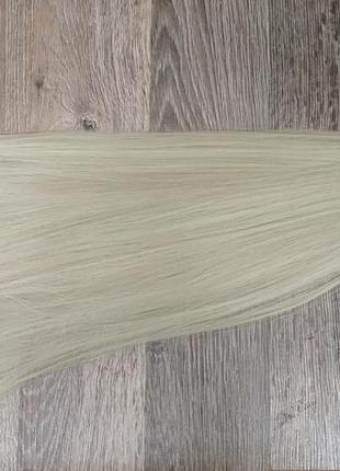 Волосы на заколках блонд №13 трессы ровные прямые термостойкие набор 6 прядей на клипсах2 фото