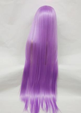Парик фиолетовый светлый длинный прямой без челки с пробором женский для женщин 100см...