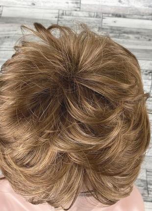 Парик русый золотистый светло-коричневый мелирование короткий короткая стрижка женский...