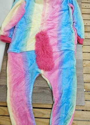 Кигуруми единорог радужный разноцветный пижама для детей мальчиков и девочек на рост 132-140 размер 134 1404 фото