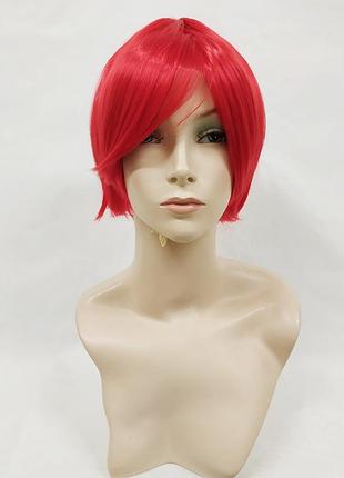 Перука червоний короткий аніме, косплей cosplay (3597)