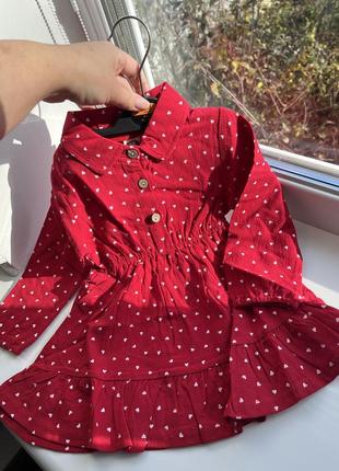 Дитяча сукня, червоне платтячко на дівчинку1 фото
