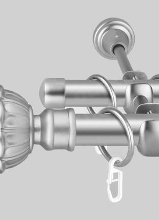 Карниз для штор двухрядный металлический 25 мм