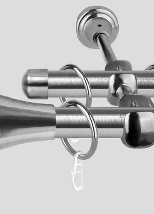 Карниз для штор металевий, дворядний 19 мм (принц) антик