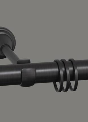 Карниз для штор металлический, однорядный 19 мм заглушка маренго