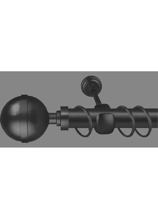 Карниз для штор однорядний металевий 25 мм, калісто чорний1 фото