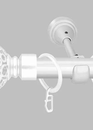 Карниз для штор однорядный металлический 19 мм, савона белый