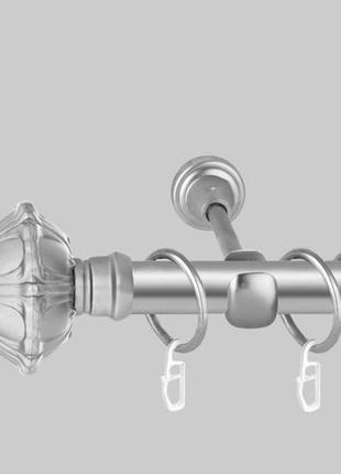 Карниз для штор однорядний металевий 25 мм, савона (комплект)