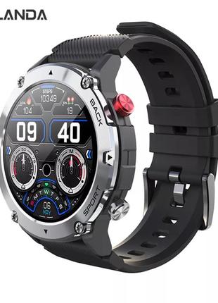Мужские сенсорные умные смарт-часы smart watch с тонометром и пульсометром для здоровья meda045-1s