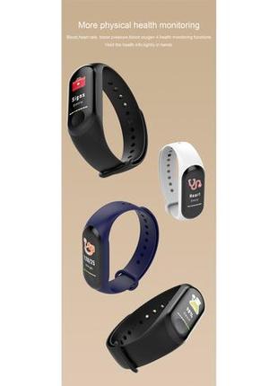 Фітнес браслет трекер mi band m3 кліпса зарядка, жіночі чоловічі розумні смарт годинник чорний8 фото