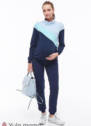 Спортивный костюм для беременных и кормящих skye st-39.021, темно-синий1 фото