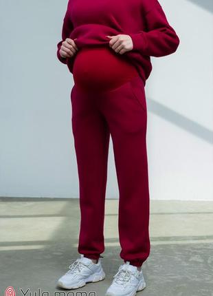 Теплый спортивный костюм для беременных и кормящих vieno st-42.012 бордовый6 фото