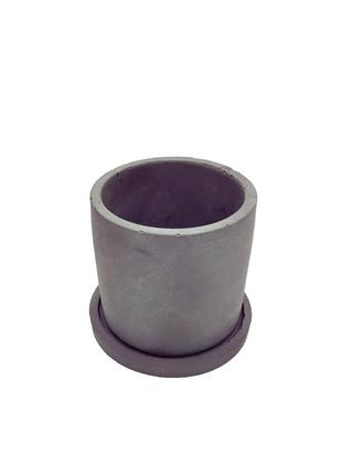 Горшок для кактусов и суккулентов бетонный цилиндр 10х10 см серый