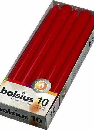 Свічка конусна bolsius 245/24мм red 10 шт