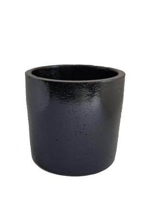 Горшок для кактусов и суккулентов бетонный цилиндр 10х10 см черный