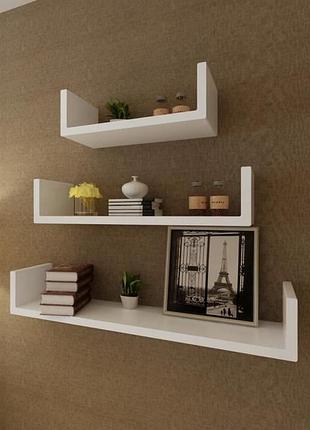 Комплект навісних полиць forte anika 3 шт білий