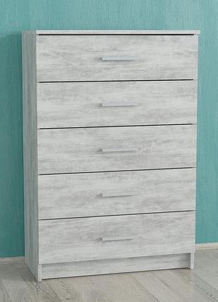 Комод на 5 ящиков forte hans  710x1060x350 бетон