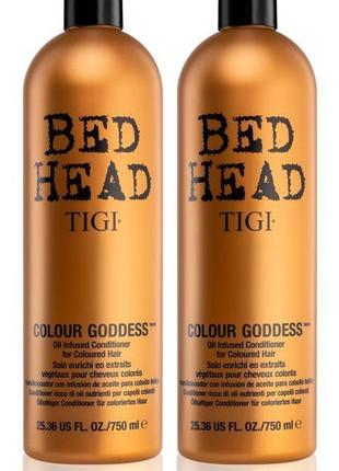 Шампунь + кондиціонер для фарбованого волосся  tigi bed head colour goddess 750+750мл
