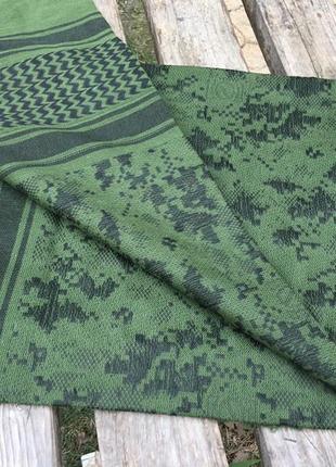 Куфия черно-зеленая хлопковая пиксели 110х110 военный шемаг4 фото
