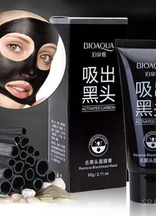 Очищающая маска-плёнка с бамбуковым углём bioaqua blackhead removal bamboo charcoal black mask