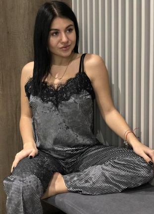 Жіноча велюрова піжама штани і майка