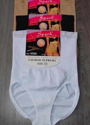 Безшовні високі стягуючі труси з мереживною силіконовою резинкою  м- l-xl-2хl