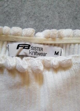 Белый топ fb sister knitwear, m/s2 фото