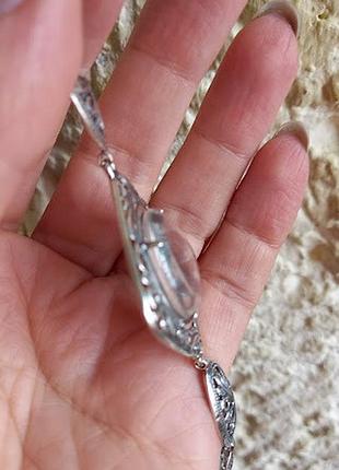 Серебряный браслет с горным хрусталем(имитация)3 фото