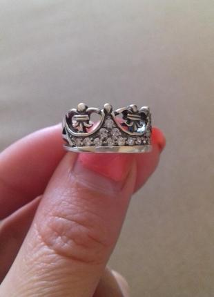 Серебряное кольцо корона1 фото