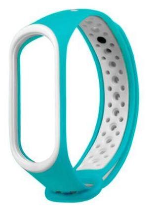 Браслет ремішок xiomi mi bi band 3/4/5/6 mi band cяомі салатово-білий1 фото