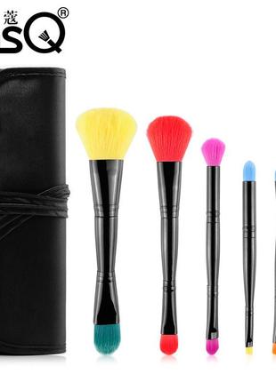 Набор кистей для макияжа профессиональный msq professional makeup brush set multicolor черный (6шт)