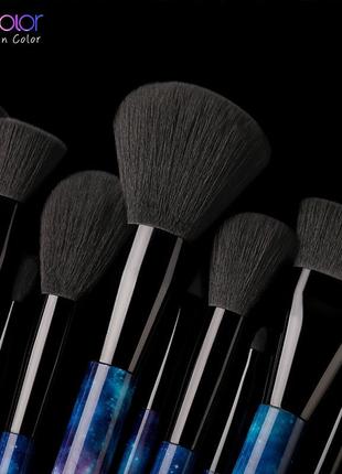 Набор кистей для макияжа профессиональный docolor professional makeup brush set galaxy stars градиент (12шт)5 фото