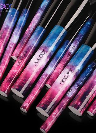 Набор кистей для макияжа профессиональный docolor professional makeup brush set galaxy stars градиент (12шт)4 фото