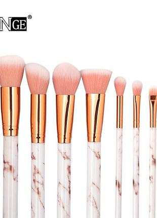 Набор кистей для макияжа maange makeup brush set marble розовый (10шт)