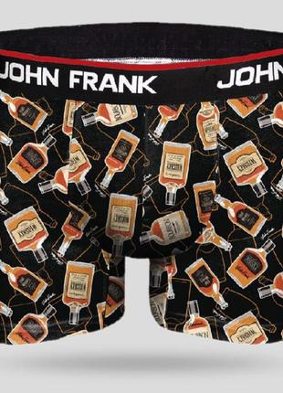 Трусы мужские john frank черные с виски jfbd249