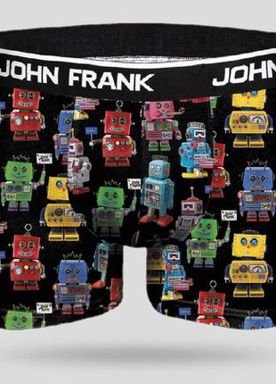 Труси чоловічі john frank чорні з роботами jfbd285