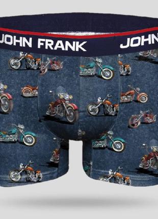 Труси чоловічі john frank сині з мотоциклами jfbd284