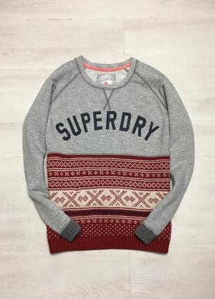 Брендова жіноча в’язана толстовка реглан пуловер світшот superdry оригінал