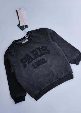 Свитшот кофта с надписью с вышивкой paris only kids 92 см,  на 2  года