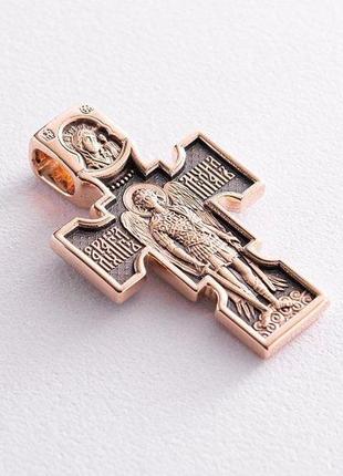 Православный крест с чернением "архангел михаил. казанская икона божией матери"