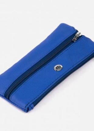 Женская кожаная синяя ключница (405)1 фото