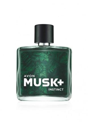 Туалетна вода musk + instinct avon, 75 мл